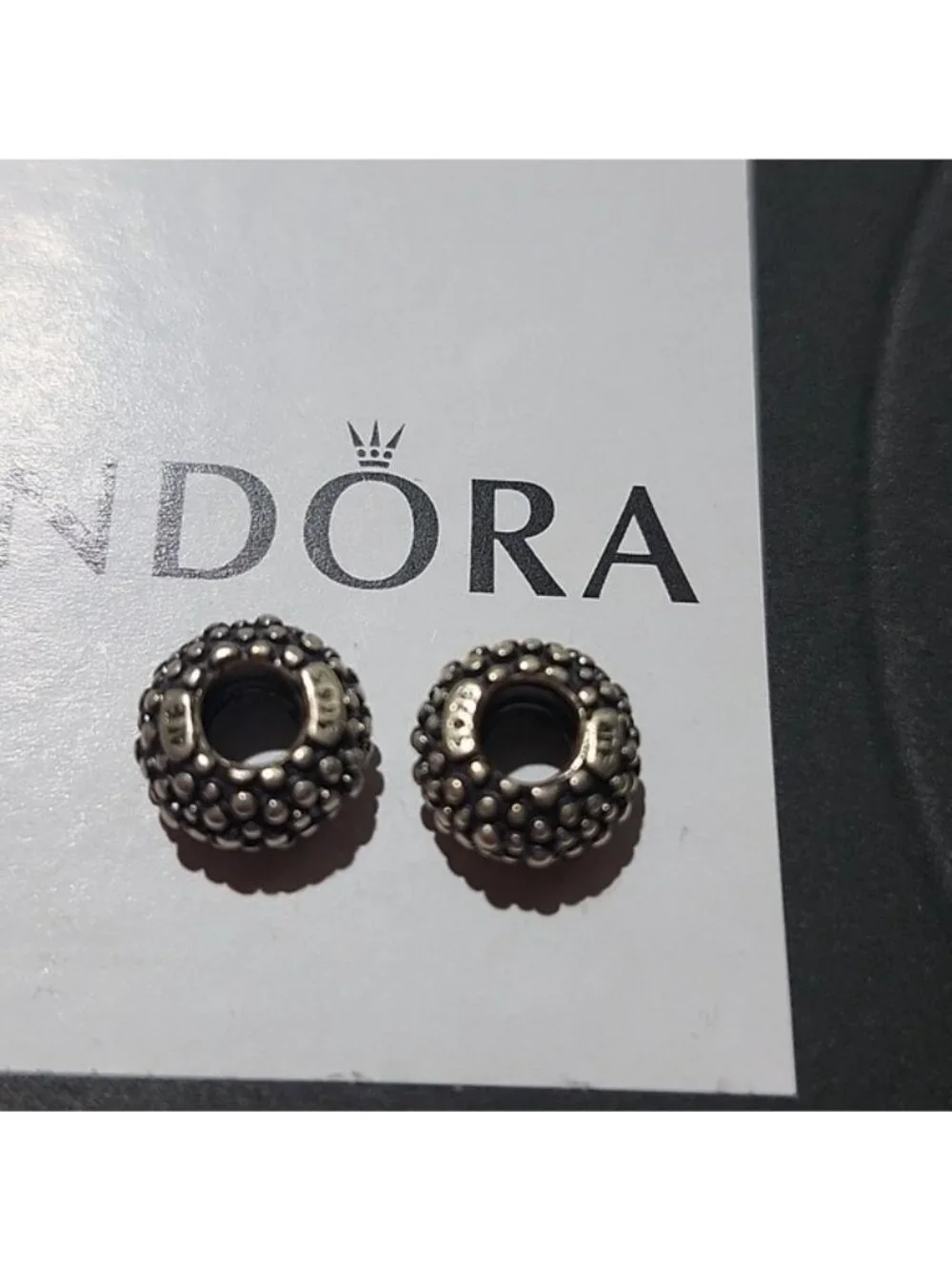Pandora Retired Sterling Silver Beaded Beauty Spacer - 790981, Set Of 2